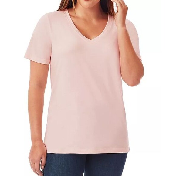 Womens Tee Small Short sleeve V-Neck Pink NEW - Picture 1 of 2